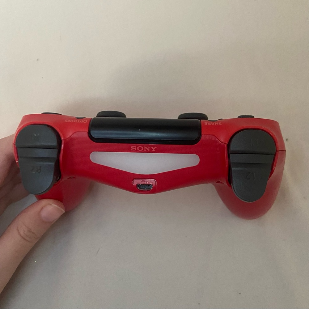 ☾.݁ᛪ༙ (BROKEN FOR PARTS / Stick Drift) Red Sony Ps4 Controller